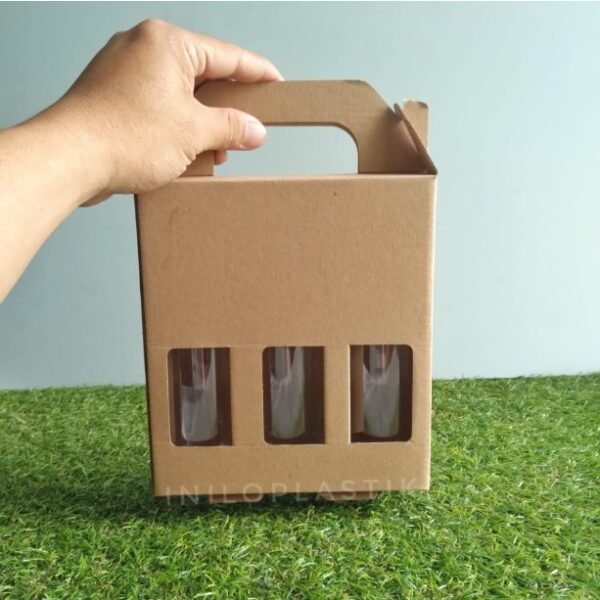 box dengan handle untuk 3 botol