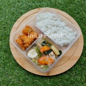 Thinwall Sekat 3 isi Sayur dan udang