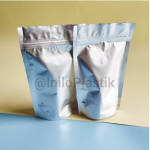 Standing Pouch Alumunium Foil Polos / kemasan aluminium 12 x 20 +7cm