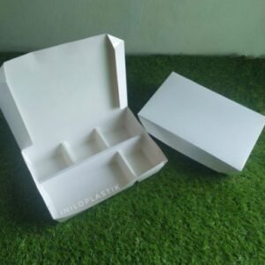 Paper Lunch Box Sekat 4 / Paper lunchbox White Partisi Sekat 4