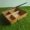 Lunch box sekat 4 Coklat Eco kraft laminasi / Paper Lunch Box Kraft Sekat 4