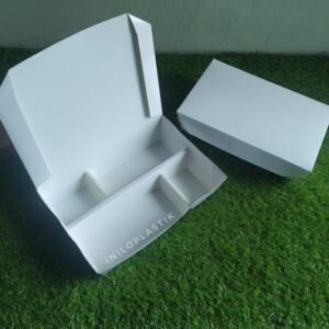 Paper Lunch Box Sekat 4 / Paper lunchbox White Partisi Sekat 4