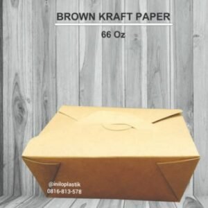 Food Grade Food Brown Paper Lunch Box 66 Oz / Kotak Makan