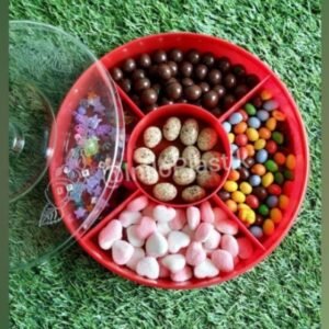 Toples Partisi Empat / Toples Candy Tray Kembang 1201 - Polos