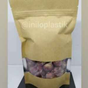 Standing Pouch Kraft Alufoil Window + Zipper 20x29cm