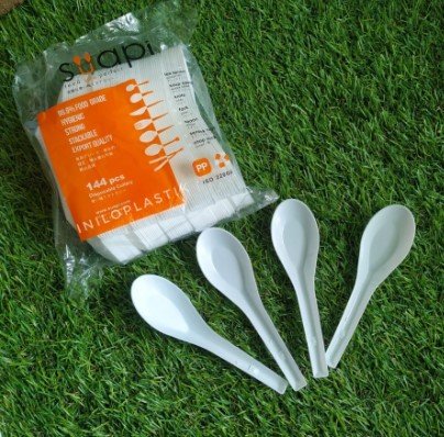 Sendok Bebek Plastik / sendok bubur / sendok makan plastik catering