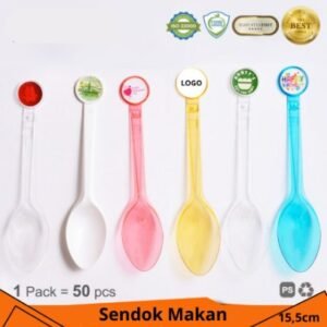 Sendok makan plastik logo warna / Sendok LOGO Food Grade Premium Sendok Catering